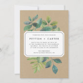 Botanica Kraft Wedding Invitation Kaart (Voorkant)