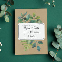Botanica Kraft Wedding Invitation