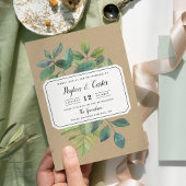 Botanica Kraft Wedding Invitation Kaart