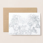 Botanica-linecar-chrysanthemum-bloemkaart Folie Kaarten (Voorkant met envelop)