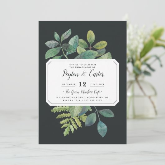 Botanica Night Engagement Party - Uitnodiging (Staand voorkant)