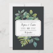 Botanica Night Wedding Invitation Kaart (Voorkant)