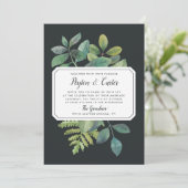 Botanica Night Wedding Invitation Kaart (Staand voorkant)