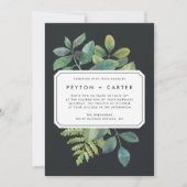 Botanica Night Wedding Invitation Kaart (Voorkant)