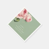 Botanica | PInk sage Vintage bruiloft gepersonalis Servet (Hoek)