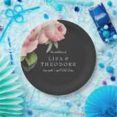 Botanica | Roze Grijs  bloemhuwelijk Papieren Bordje (Feest)