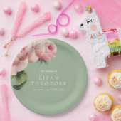 Botanica | Roze salie  bloem Bruiloft Papieren Bordje (Feest)