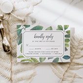 Botanica RSVP-kaart met maaltijdkeuze RSVP Kaartje