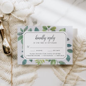 Botanica RSVP-kaart met maaltijdkeuze RSVP Kaartje