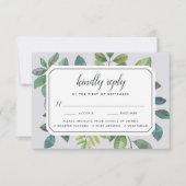 Botanica RSVP-kaart met maaltijdkeuze RSVP Kaartje (Voorkant)