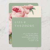 Botanica | Sage Vintage Wedding Kaart (Voorkant / Achterkant)