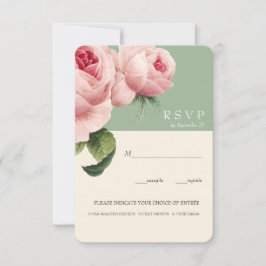 Botanica | Sage Vintage Wedding RSVP-maaltijd, opt Kaart