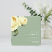 Botanica | Sage Yellow roos Weddenschap Kaart (Staand voorkant)