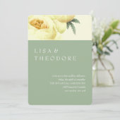 Botanica | Sage Yellow Vintage Weddenschap Kaart (Staand voorkant)