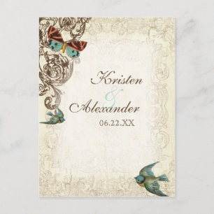 Botanica Trouwensemble - Crème Tan Uitnodiging Briefkaart