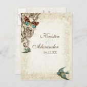 Botanica Trouwensemble - Crème Tan Uitnodiging Briefkaart (Voorkant / Achterkant)