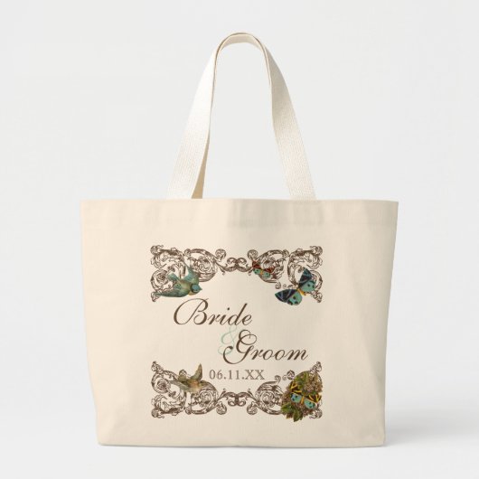 Botanica Trouwensemble - Gepersonaliseerde Canvas  Grote Tote Bag (Voorkant)