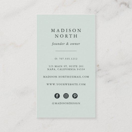 Botanica | Verticale sociale media Visitekaartje (Achterkant)