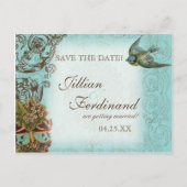 Botanica Wedding Briefkaart Save the Date - Blue (Voorkant)
