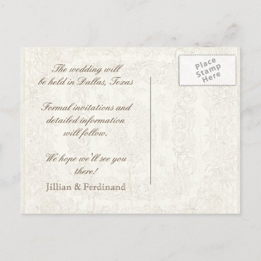 Botanica Wedding Briefkaart Save the Date - Blue (Achterkant)