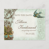 Botanica Wedding Briefkaart Save the Date - Blue (Voorkant)