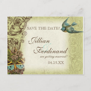 Botanica Wedding Briefkaart Save the Date - Green