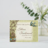 Botanica Wedding Briefkaart Save the Date - Green (Staand voorkant)