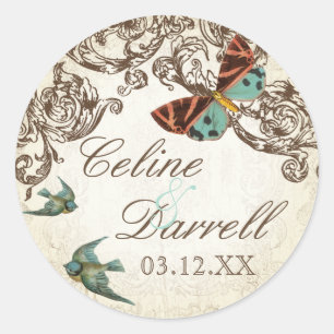 Botanica Wedding Ensemble - Cream Tan Ronde Sticker