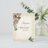 Botanica Wedding Ensemble - Cream Tan Uitnodiging Briefkaart (Staand voorkant)