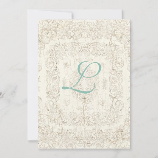 Botanica Wedding Invitation - Blue Green Kaart (Achterkant)