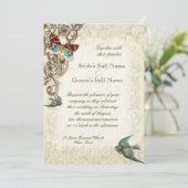 Botanica Wedding Invitation - Cream Tan Kaart (Staand voorkant)