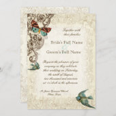 Botanica Wedding Invitation - Cream Tan Kaart (Voorkant / Achterkant)