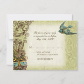 Botanica Wedding RSVP Response Kaart - Cream Tan (Voorkant)