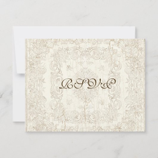 Botanica Wedding RSVP Response Kaart - Cream Tan (Achterkant)