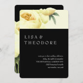 Botanica | Zwart Geel Vintage bruiloft Kaart (Voorkant / Achterkant)