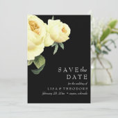 Botanica | Zwarte  Gele roos BEWAREN DE DATUM Kaart (Staand voorkant)