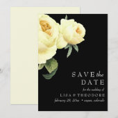 Botanica | Zwarte  Gele roos BEWAREN DE DATUM Kaart (Voorkant / Achterkant)