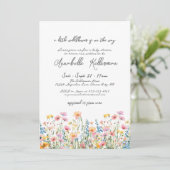 Botanical A Little Wildflower Floral Baby shower Kaart (Staand voorkant)