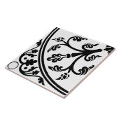 Botanical Abstract Large Print Black and White Tegeltje (Zijkant)