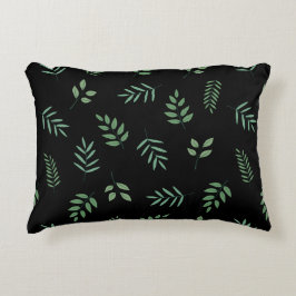Botanical Accent Pillow – Leaf on Black Design Accent Kussen