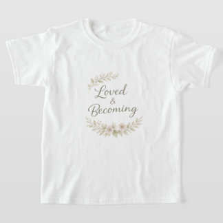Botanical accents love quotes AI art T-Shirt