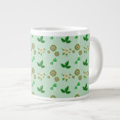 Botanical Aesthetic Mug – Green Floral Coffee Cup Grote Koffiekop (Voorkant rechts)