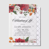 Botanical Amaryllis and Mums Celebration of Life Vellum Uitnodigingen (Offset (Uitnodiging))