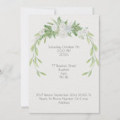 Botanical And Floral Green Leaves And Flowers Kaar Kaart (Achterkant)