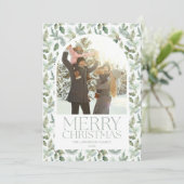 Botanical Arch Foto Lijst Vrolijk Kerstfeest Feestdagenkaart (Staand voorkant)