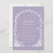 Botanical Arch Garden Lavender Bridal Shower Kaart (Voorkant)