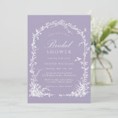Botanical Arch Garden Lavender Bridal Shower Kaart (Staand voorkant)