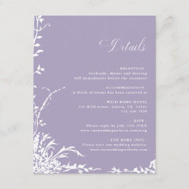 Botanical Arch Garden Lavender Wedding Details Informatiekaartje