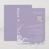 Botanical Arch Garden Lavender Wedding Details Informatiekaartje (Voorkant / Achterkant)