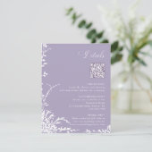 Botanical Arch Garden Lavender Wedding Details Informatiekaartje (Staand voorkant)